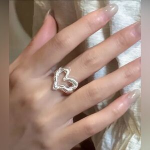 Silver Heart-Shaped Ring
